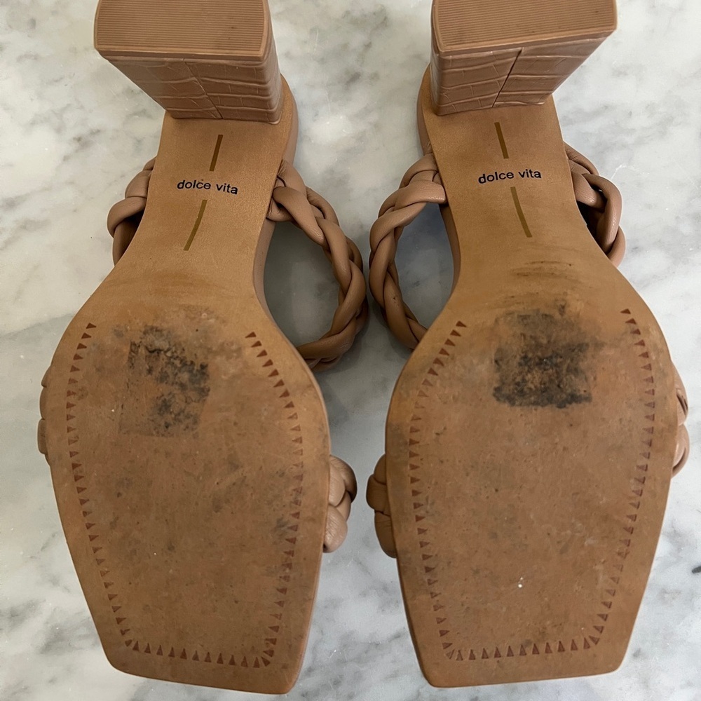 EUC Dolce Vita Tan Braided Heels 3.5” sz 8 - Picture 6 of 7